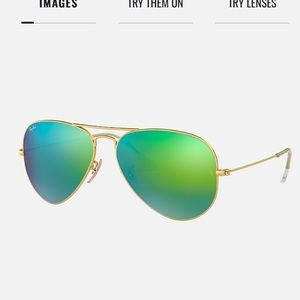 Raybans: green aviators